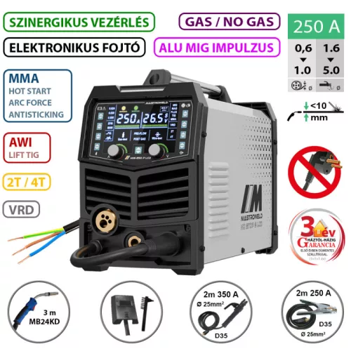 MASTRO MIG-250 P LCD multifunkciós hegesztő inverter