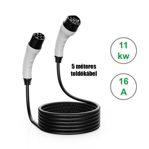 Type2 toldókábel 5 m 11kw - 16A