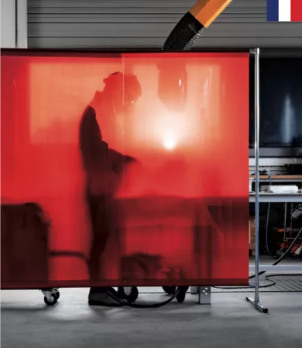 Hegesztő függöny 2x2m kerettel - narancssárga