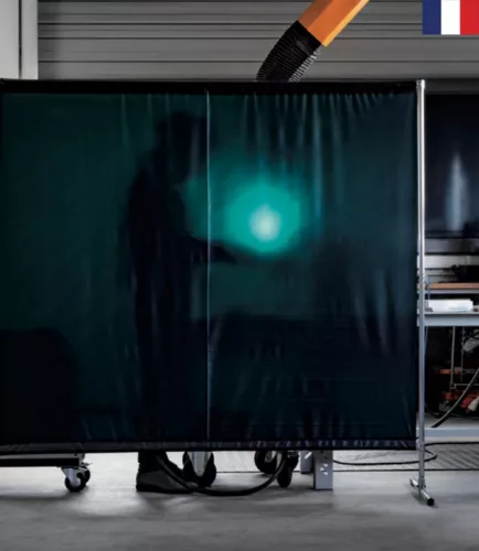 Hegesztő függöny 2x2m kerettel - zöld