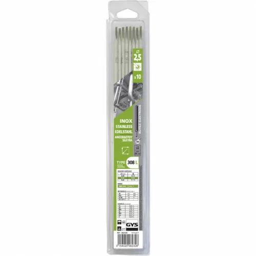 INOX 308L - 2.50 GYS 10 szál  - rozsdamentes hegesztő elektróda