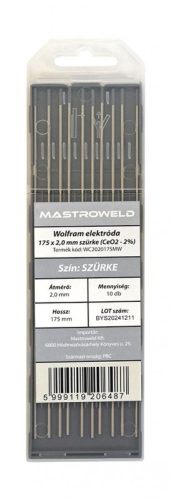 Wolfram elektróda 175 x 2,0 mm szürke (CeO2 - 2%) MW