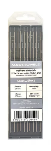Wolfram elektróda 175 x 2,4 mm szürke (CeO2 - 2%) MW