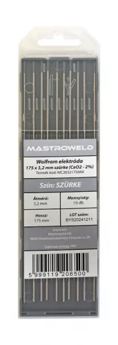 Wolfram elektróda 175 x 3,2 mm szürke (CeO2 - 2%) MW