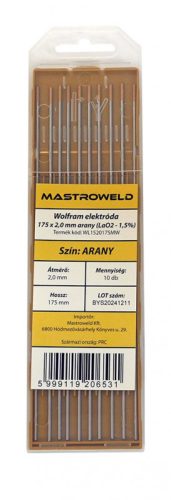 Wolfram elektróda 175 x 2,0mm arany (LaO2 - 1,5%) MW