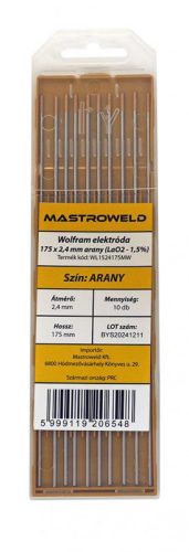 Wolfram elektróda 175 x 2,4 mm arany (LaO2 - 1,5%) MW
