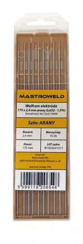 Wolfram elektróda 175 x 2,4 mm arany (LaO2 - 1,5%) MW
