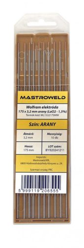 Wolfram elektróda 175 x 3,2 mm arany (LaO2 - 1,5%) MW