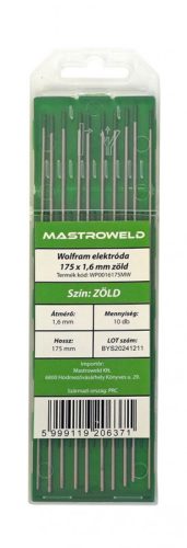 Wolfram elektróda 175 x 1,6 mm zöld MW