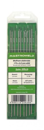 Wolfram elektróda 175 x 2,0 mm zöld MW