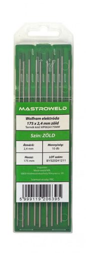 Wolfram elektróda 175 x 2,4 mm zöld MW