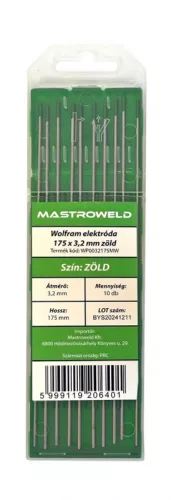 Wolfram elektróda 175 x 3,2 mm zöld MW
