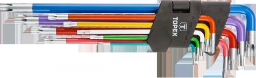 Topex imbuszkulcs klt. Torx 9r. színes 35D969