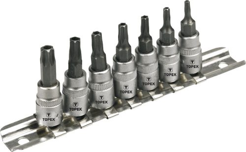 Topex Torx bit készlet 1/4" furatos 7db-s