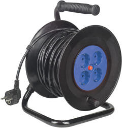 Kábeldob fém talppal ,25fm 4 elosztós