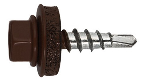 Önf. Htl lemezcsavar 4.8*35mm fához+EPDM RAL 8017 Csokoládébarna