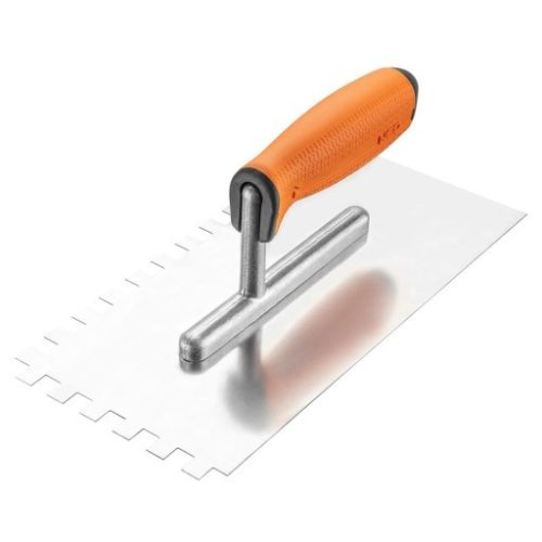 Neo fogazott acél símító 10mm kétkomp.nyél 270x128mm