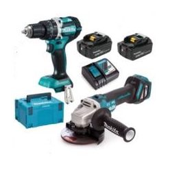   Makita DLX2272TJ akkumulátoros pack DHP484Z+DGA513 18V 2x5,0Ah