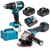 Makita DLX2272TJ akkumulátoros pack DHP484Z+DGA513 18V 2x5,0Ah