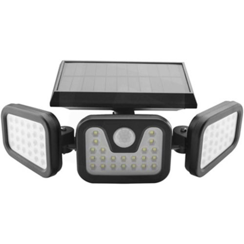 Entac LED lámpa Napelemes 15W SMD 3 fej mozgásérzékelővel