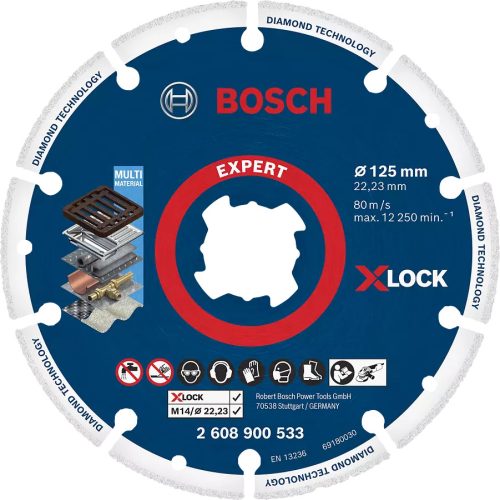 Bosch X-Lock fémvágó gyémánttárcsa 125mm