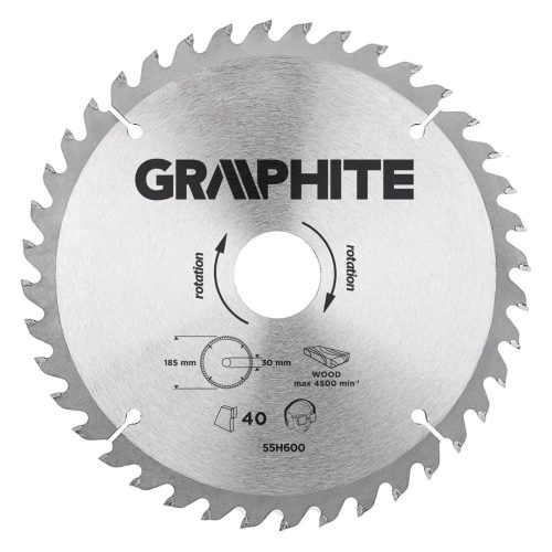 Graphite kőrfűrészlap 185*30mm HM 40fog