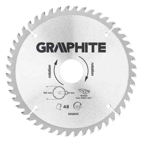 Graphite kőrfűrészlap 160*30mm HM 48fog