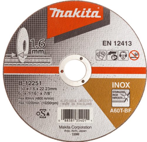 Makita vágókorong 150x1,6 Inox