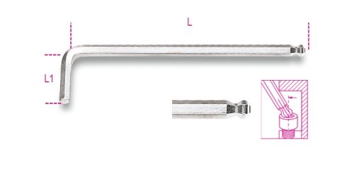 BETA 96BPC 3 Hajlított gömbfejű imbuszkulcs, krómozott (BETA 96BPC/3)