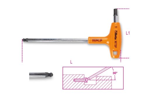 BETA 96TBP 10 T-szárú imbuszkulcs műanyag markolattal (BETA 96TBP/10)