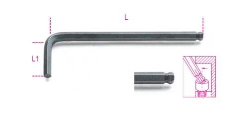 BETA 96BP 2 Hajlított gömbfejű imbuszkulcs, barnított (BETA 96BP/2)