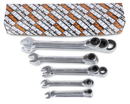 BETA 142/S 17 darabos csillag-villáskulcs készlet irányváltó racsnival  (BETA 142/S 17)