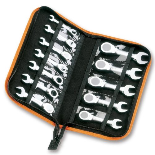 BETA 142C/A12  12 részes egyenes, rövid csillag-villáskulcs racsnival szerszám készlet egységcsomagban  (BETA 142C/A12)