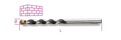 BETA 417L 6 Rövid vidiás fúró, lágyacélból készült szár, keményfém vágóéllel (BETA 417L/6)