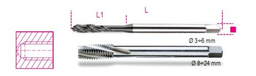 BETA 428FC 18 Csavart hornyú gépi menetfúró, HSS (BETA 428FC/18)