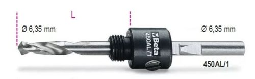 BETA 450AL/1 Felvevőszár, központfúróval (BETA 450AL/1)