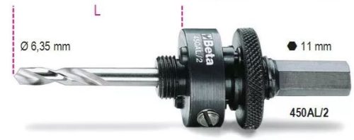 BETA 450AL/2 Felvevőszár, központfúróval (BETA 450AL/2)