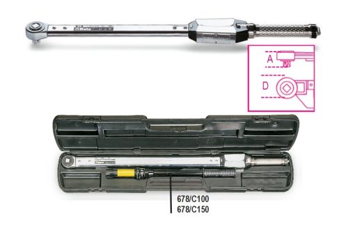 BETA 678/C100 kioldó nyomatékkulcs egyszerű racsnival jobb oldali és bal oldali meghúzásokhoz meghúzási pontosság ± 4% fémdobozban (BETA 678/C100)