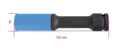 BETA 720LCL 21 gépi dugókulcs kerékanyákhoz színes polimer betétekkel hosszú kivitel (BETA 720LCL/21)