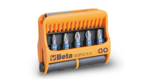 BETA 860PHZ/A10 10 csavarhúzóbetét és mágneses betéttartó, műanyag dobozban  (BETA 860PHZ/A10 )