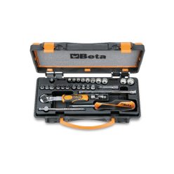   BETA 900MB/C28 11 tizenkétszögű dugókulcs, 11 csavarhúzó-dugókulcs és 6 tartozék fémdobozban  (BETA 900MB/C 28)