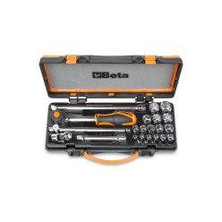   BETA 910A/C16HR 16 hatlapú dugókulcs és 5 tartozék szivacsbetétes fémdobozban (BETA 910A/C16HR"+SAPKA")