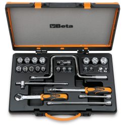   BETA 910A/C17 17 hatlapú dugókulcs és 9 tartozék fémdobozban (BETA 910A/C 17)