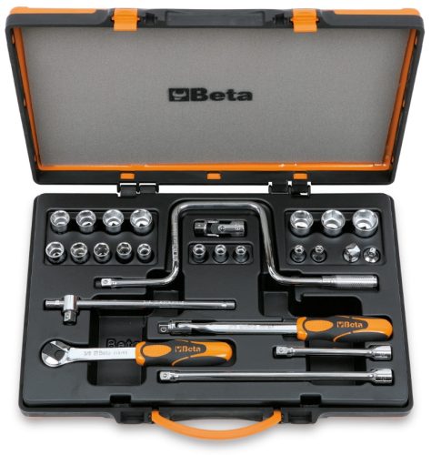 BETA 910A/C17 17 hatlapú dugókulcs és 9 tartozék fémdobozban (BETA 910A/C 17)