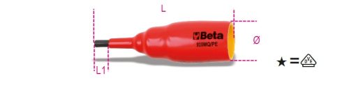 BETA BETA 920MQ/PE4 1/2" IMBUSZ-DUGÓKULCS, SZIGETELT, 4 MM (BETA 920MQ/PE4)