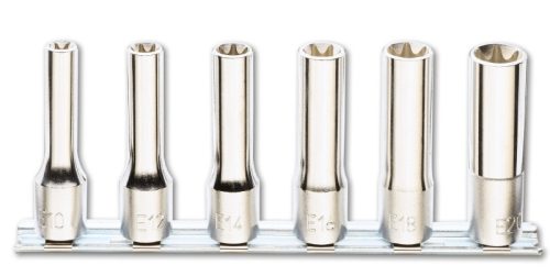 BETA 920FTX-LSB6 6 részes hosszú dugókulcs szerszám készlet Torx®-csavarokhoz (920FTX/L cikk) tartón (BETA 920FTX/LSB 6)