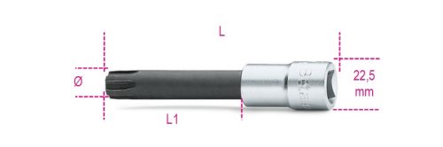 BETA 920ES 9 1/2"-os speciális imbusz-dugókulcs, krómozott, fekete hegy (BETA 920ES/9)