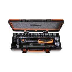   BETA 920A/C17HR 17 hatlapfejű dugókulcs és 5 tartozék készlet kemény hőformázott tálcában, lemezdobozban (BETA 920A/C 17HR)