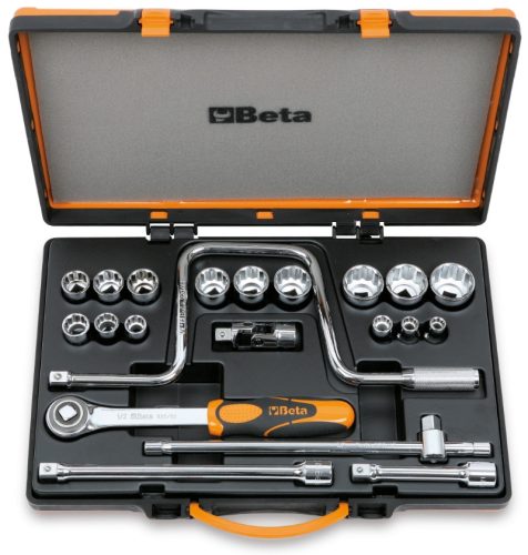BETA 920AS/C15 15 tizenkétszögű dugókulcs és 6 tartozék fémdobozban (BETA 920AS/C 15)