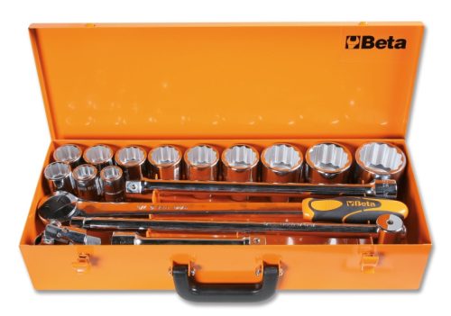 BETA 928B/C12 12 tizenkétlapú dugókulcs és 4 tartozék, fémdobozban (BETA 928B/C 12)